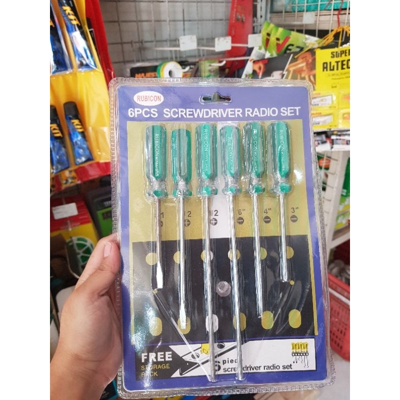 OBENG KURUS PANJANG SET 6 PCS OBENG RADIO TV MIN PLUS OBENG KEMBANG PIPIH SERVIS ELEKTRONIK LENGKAP