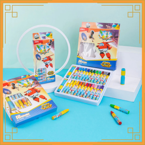 

DELI oil pastel/crayon super wings 12, 18 dan 24 warna C009