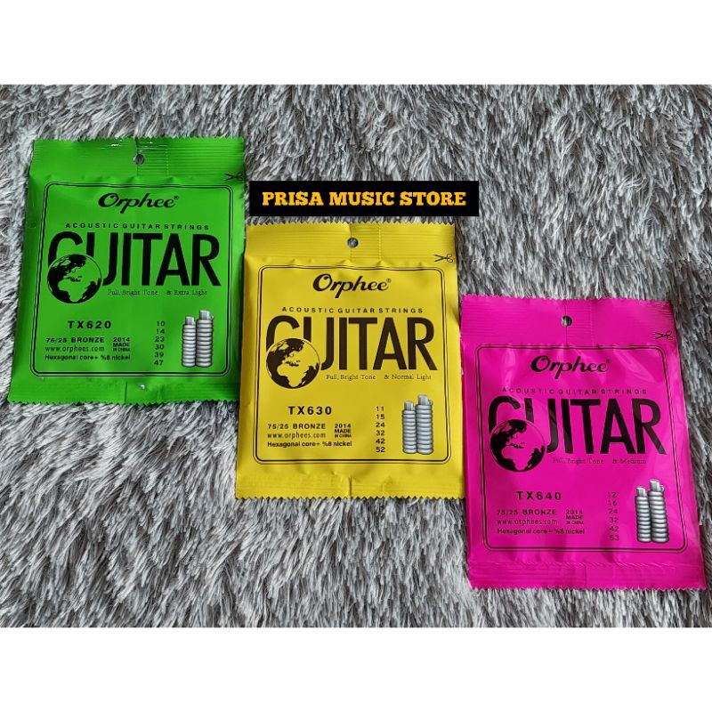 Senar Gitar Akustik Original Orphee TX620 TX630 TX640 Ukuran 010 011 012