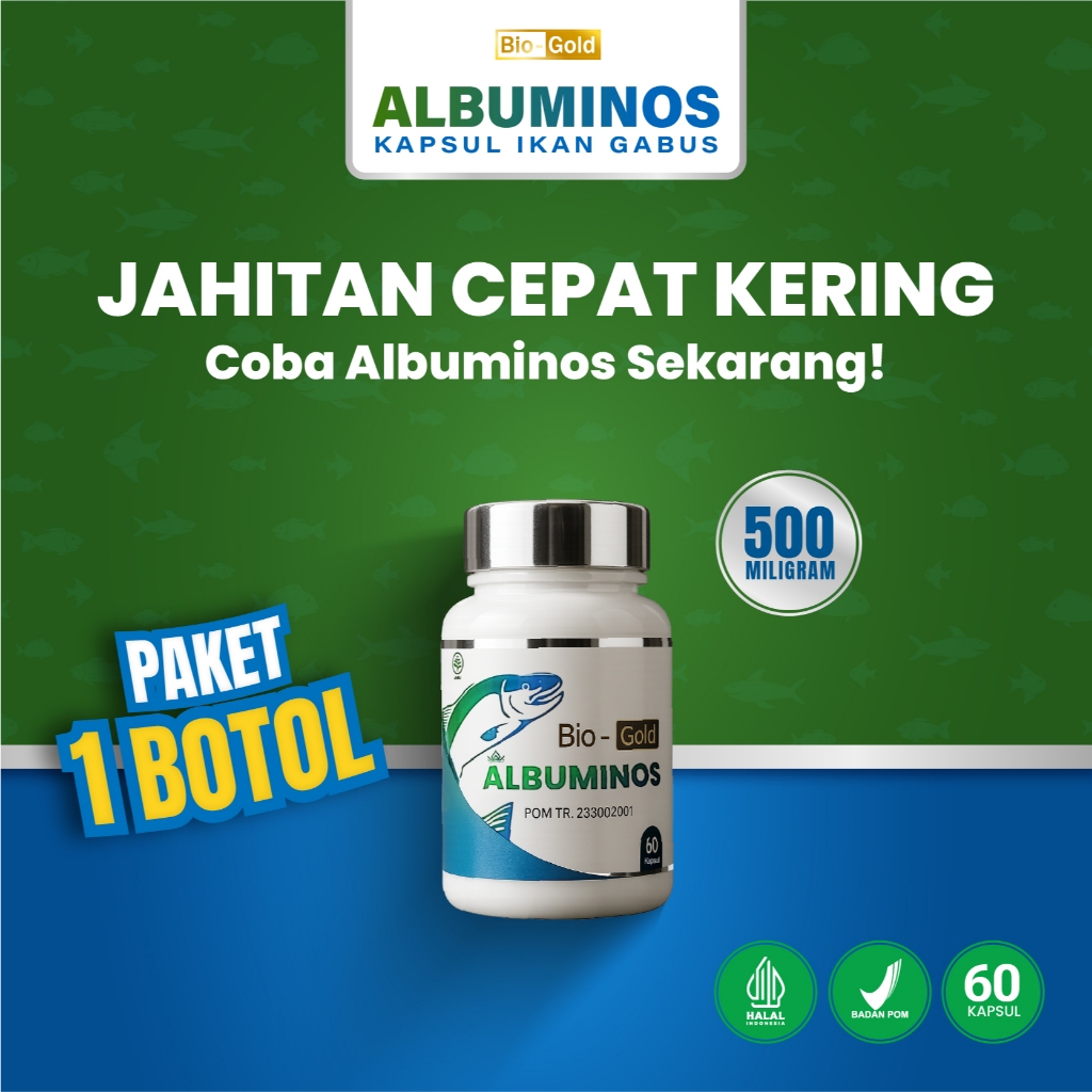 Albuminos - Kapsul Kutuk Ekstrak Ikan Gabus 500 mg Suplemen Untuk Pasca Operasi Sesar Diabetes