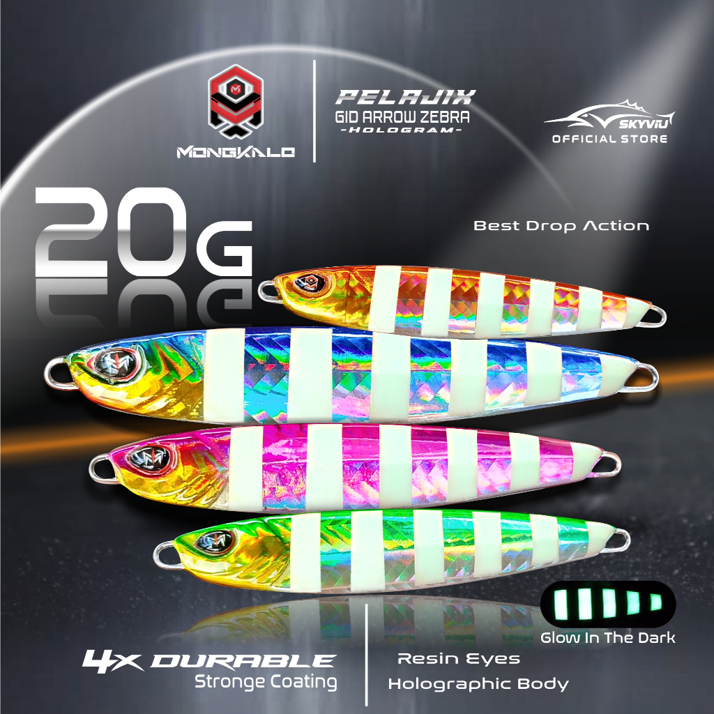 Metal Jig 20 Gram Micro Jig 20 Gram Mongkalo Pelajix GID ZEBRA Sisik Mikro Jig 20 Gram Umpan Micro J
