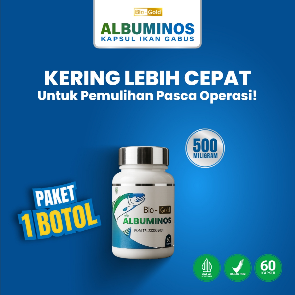 Albuminos - Kapsul Ekstrak Ikan Gabus Kutuk Isi 60 Untuk Luka Diabetes Operasi Cepat Pulih Kering