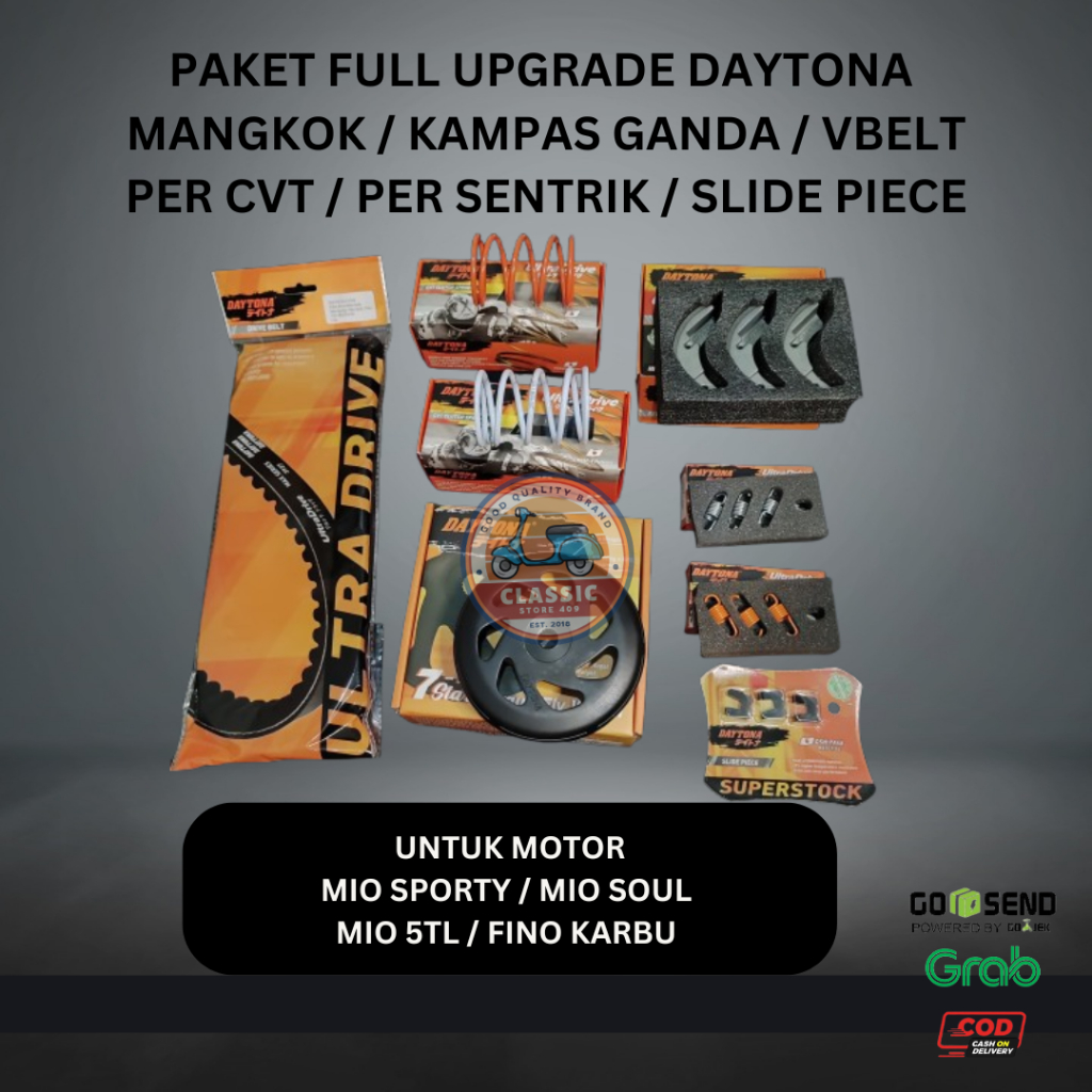 PAKET FULL UPGRADE DAYTONA MANGKOK DAYTONA KAMPAS GANDA DAYTONA VBELT DAYTONA PER CVT DAYTONA PER SE