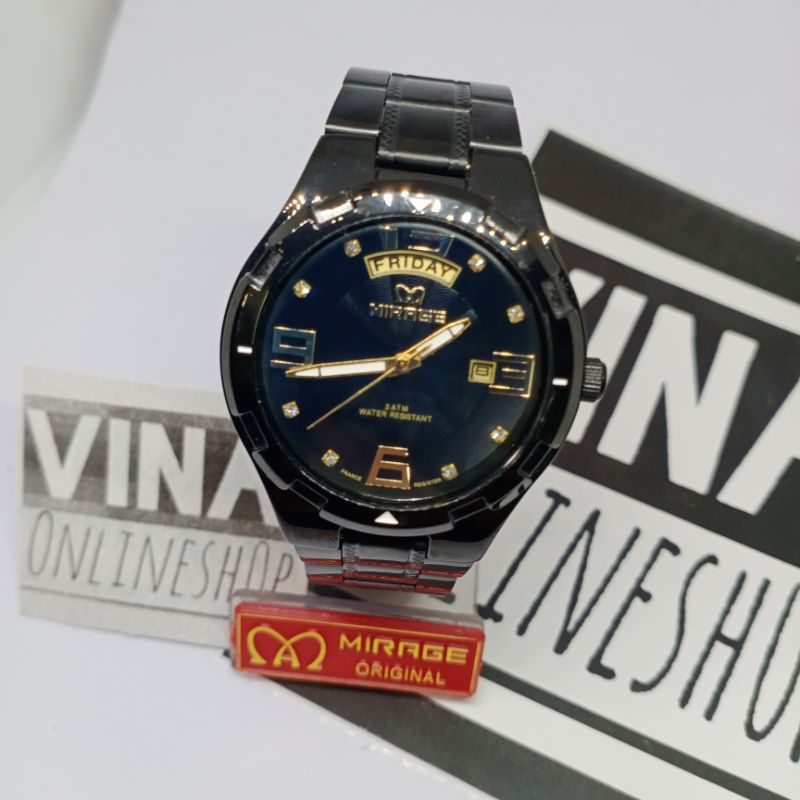 MIRAGE WATCH ORIGINAL JAM PRIA Glory TANGGAL HARI AKTIF ANALOG