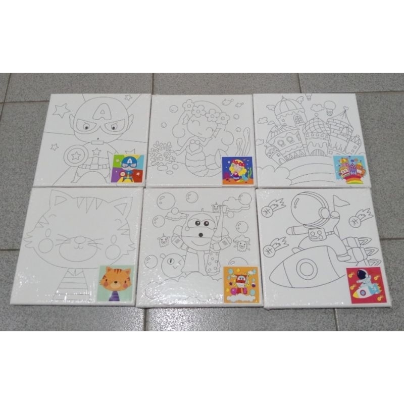 

Kanvas Mewarnai Segi uk. 20x20cm / Kanvas Bergambar Kartun (per 1 pcs)