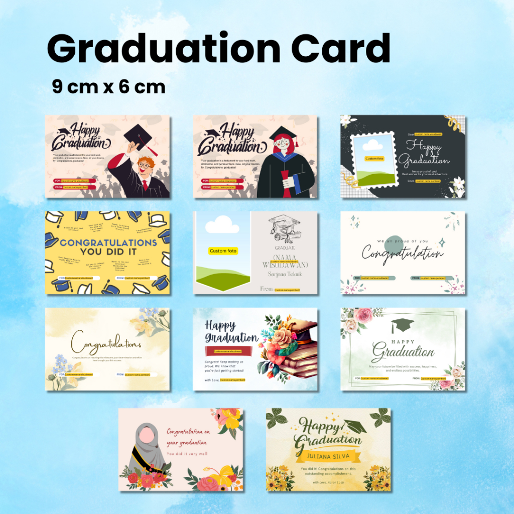 Graduation Greeting Card - Kartu Ucapan Wisuda - Custom Nama Custom Foto Tanpa Minimal Order
