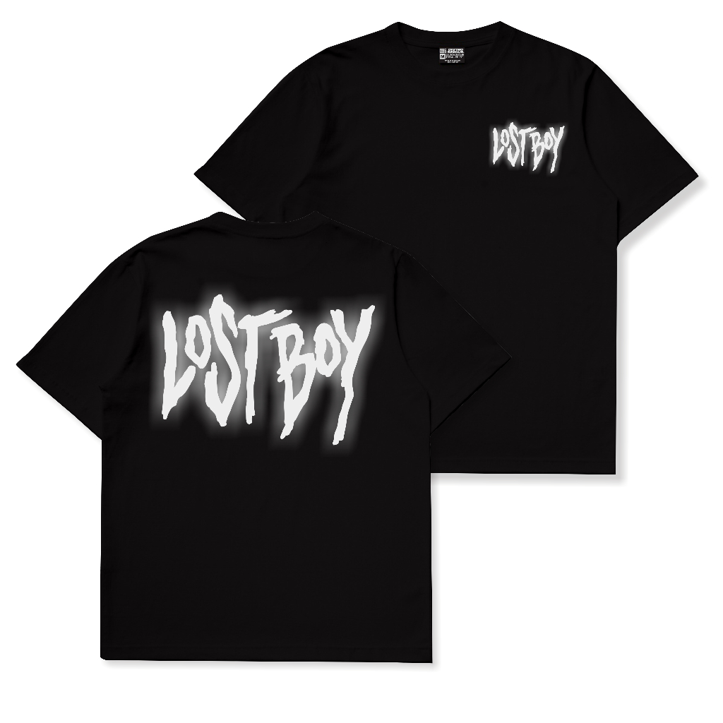 DISTRO BINIGUE KAOS LOSTBOY REFLEXTIF SILVER MENYALA KAOS HITAM PRIA UKURAN S-XXL