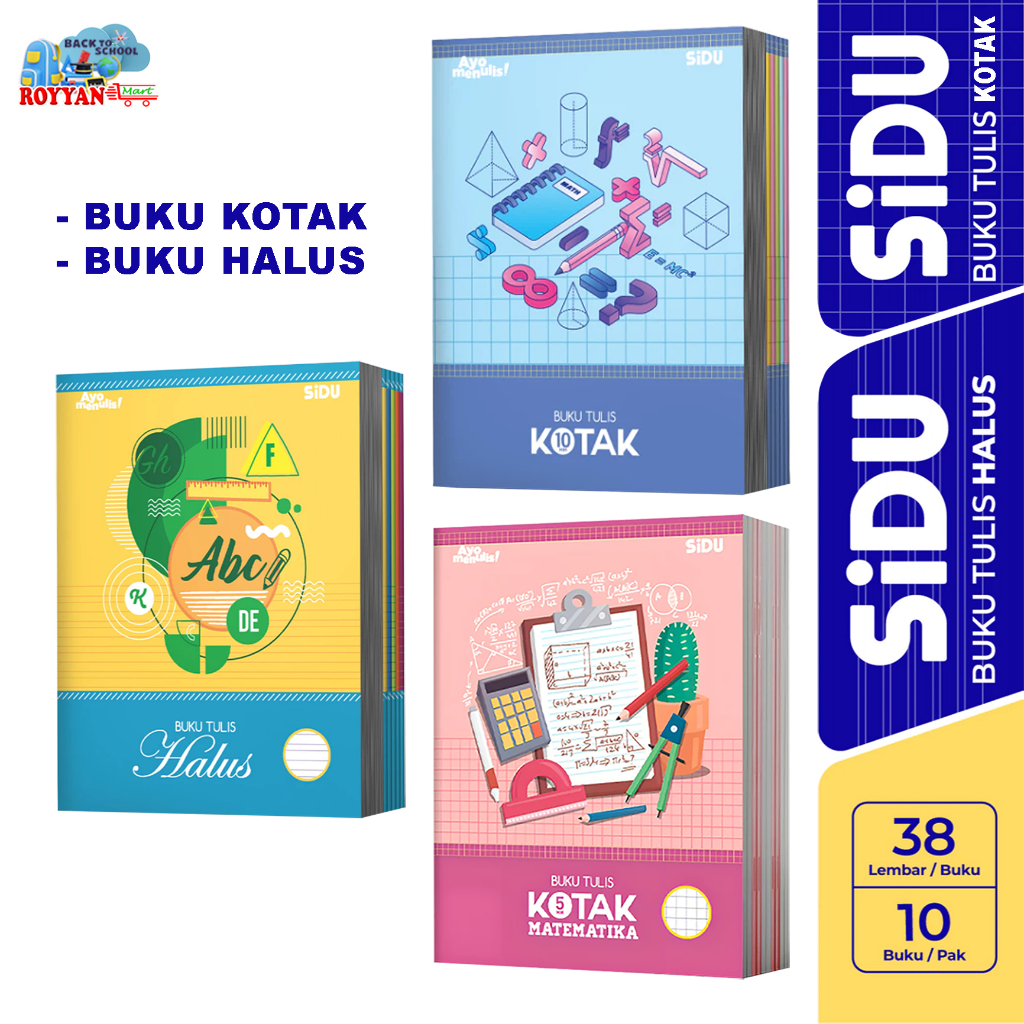 

SiDU Buku tulis Halus Kotak 5mm 10mm berbagai macam desain sampul keren