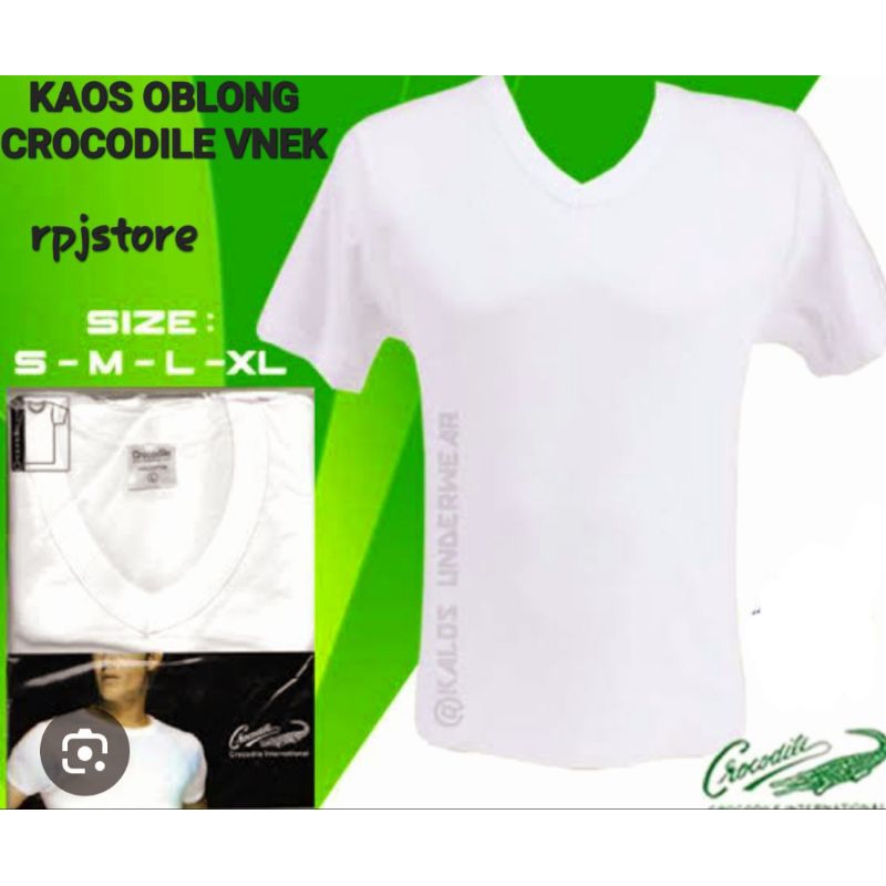 KAOS OBLONG CROCODILE LEHER VNEK PUTIH