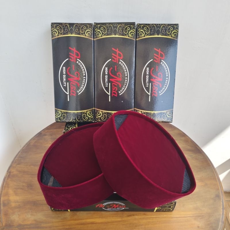 Peci songkok kopiah merah marun ac an-nisa premium