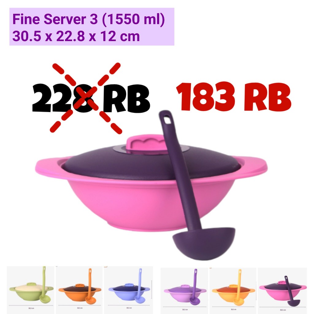 TULIPWARE FINE SERVER 2 with Ladle Lodor Makanan Tempat Penyajian Pinggan Saji