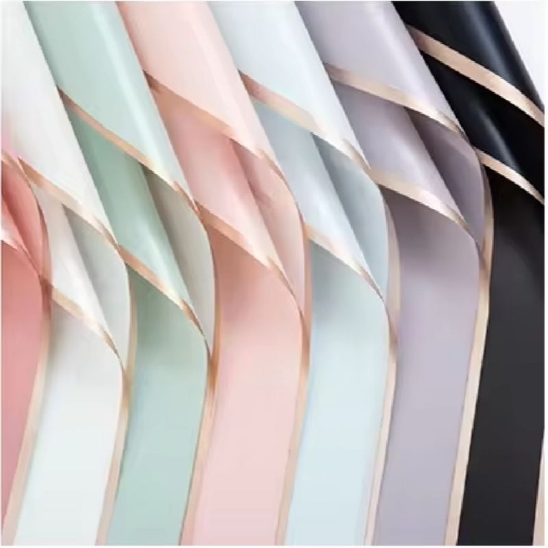 

cellophane kertas bunga flower florist 20 lembar 1 pack motif gold