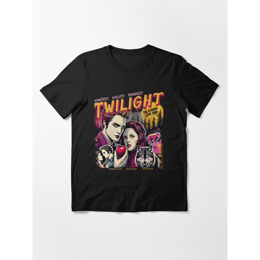 Kaos Film Retro Twilight Saga Robert Pattinson Fan Art Valentine Gift For Book Lovers Essential T-Sh