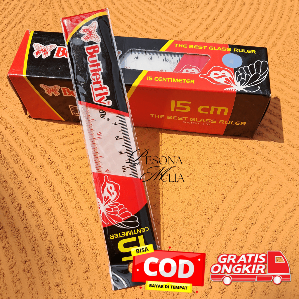 

Penggaris 15 / 20 / 30 cm Plastik Butterfly - Transparant Ruler / Terlaris / Termurah