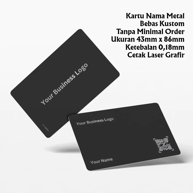 

Kartu Nama Metal Bisnis Card Bussines Bahan Besi Ukuran 54mm x 86mm Ketebalan 0.18mm Laser Grafir