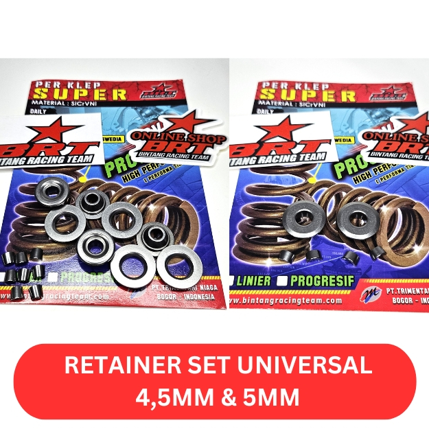 Retainer + Kuku Klep 4,5mm 5mm BRT Universal Semua Motor Retenir Set Racing Shim Klep Batang 4.5 mm 