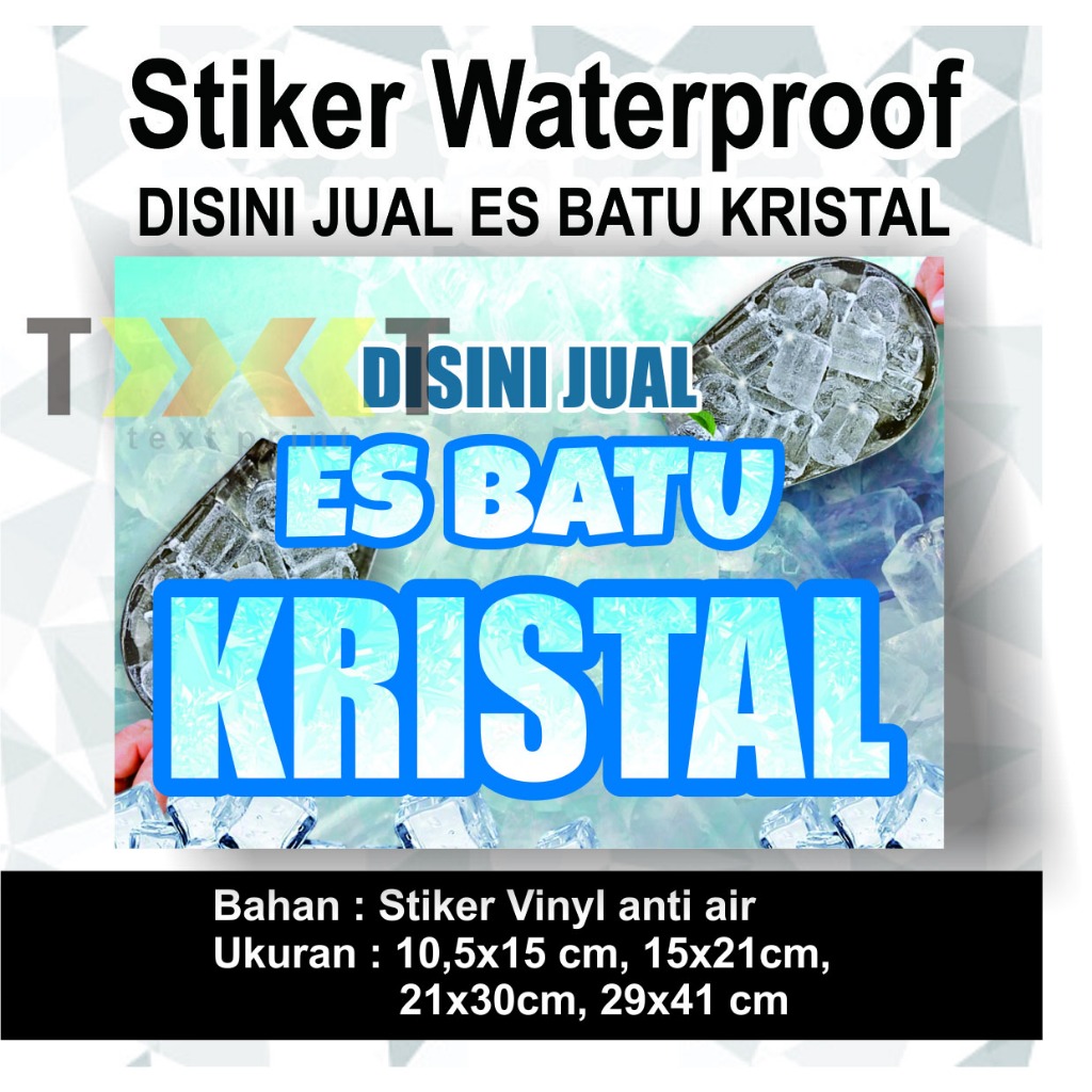 

Stiker Waterproof DISINI JUAL ES BATU KRISTAL