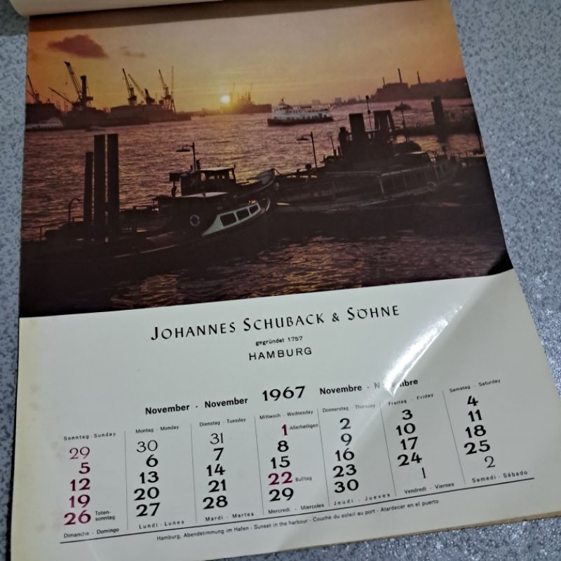 

Kalender asli cetakan tahun 1967 Jerman bulan november 1967 gambar di Jerman