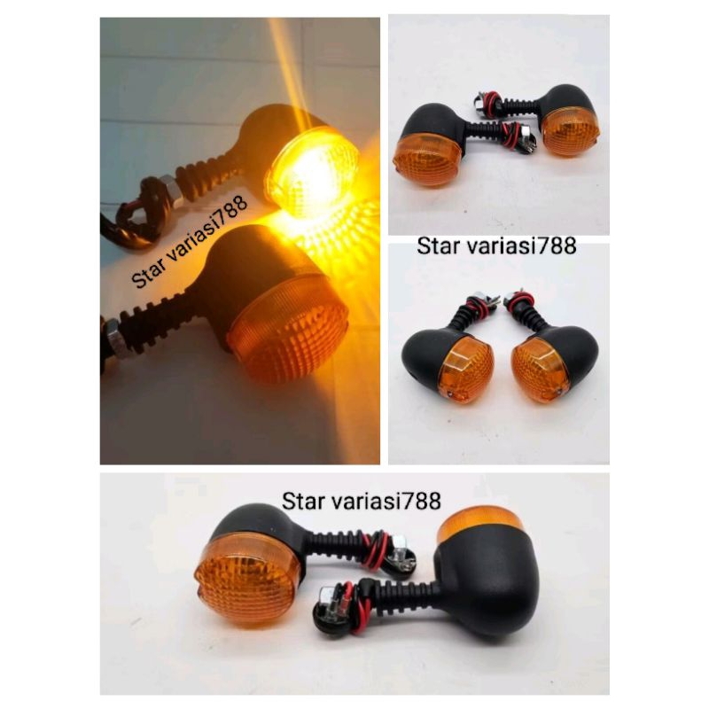 Lampu sein tawon mini bulat sen klasik classic kawasaki klx trail crf w175 custom