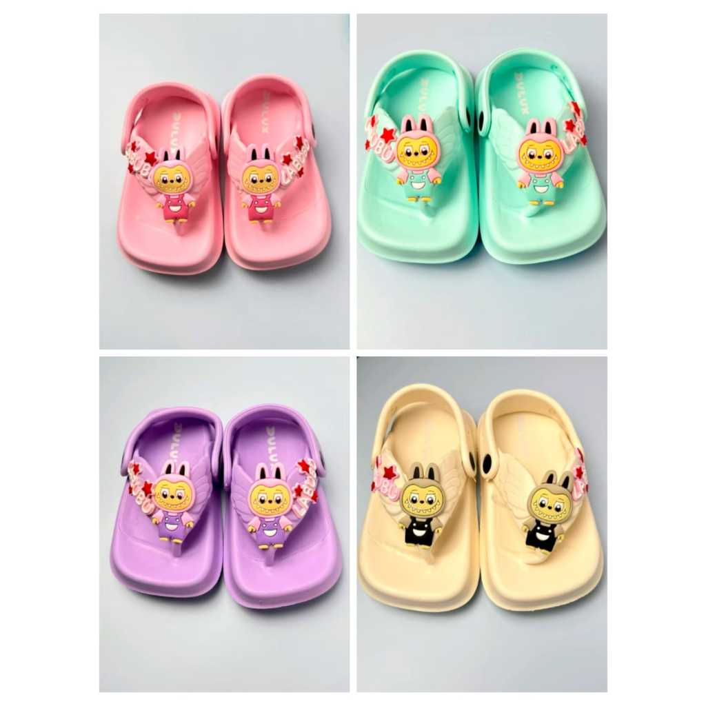 SANDAL LABUBU ANAK PEREMPUAN KECIL/ SANDAL JEPIT TALI BELAKANG ANAK PEREMPUAN - 2114