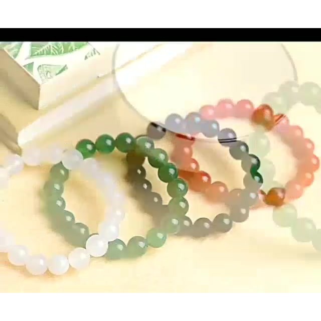 Gelang Batu Giok Pria Dan Wanita Model Butir / Gelang Giok Warna