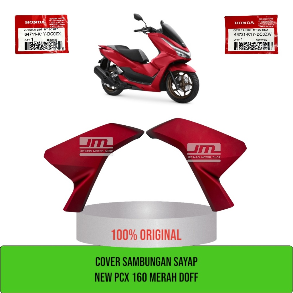 Cover sambungan sayap new pcx 160 merah doff 64711-K1Y-DC0ZX 64721-K1Y-DC0ZW