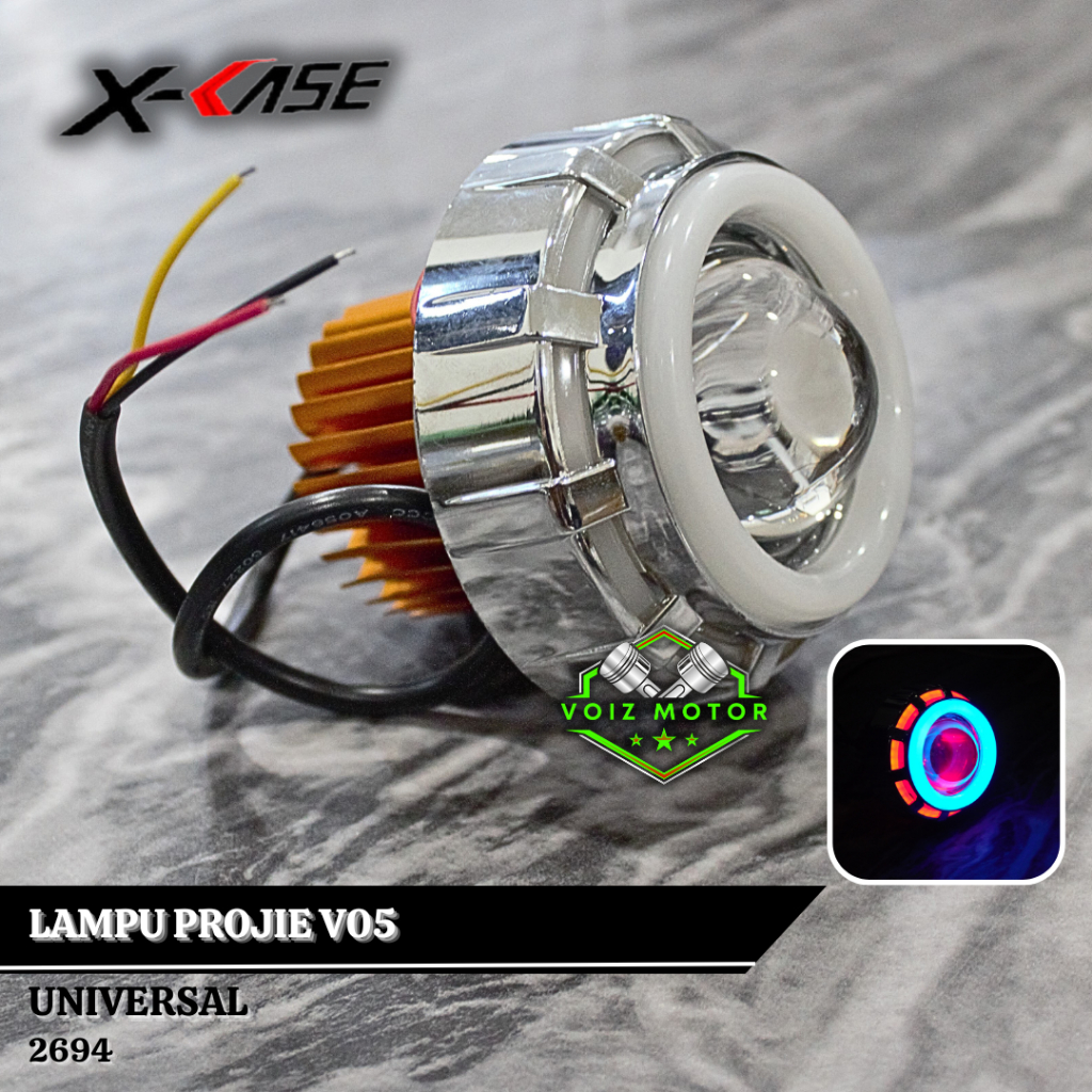 Lampu Projie Kipas Model V05 Xcase 3 Kabel Nyala Red Blue Red Lampu Projie Kipas Lampu Depan Projie 