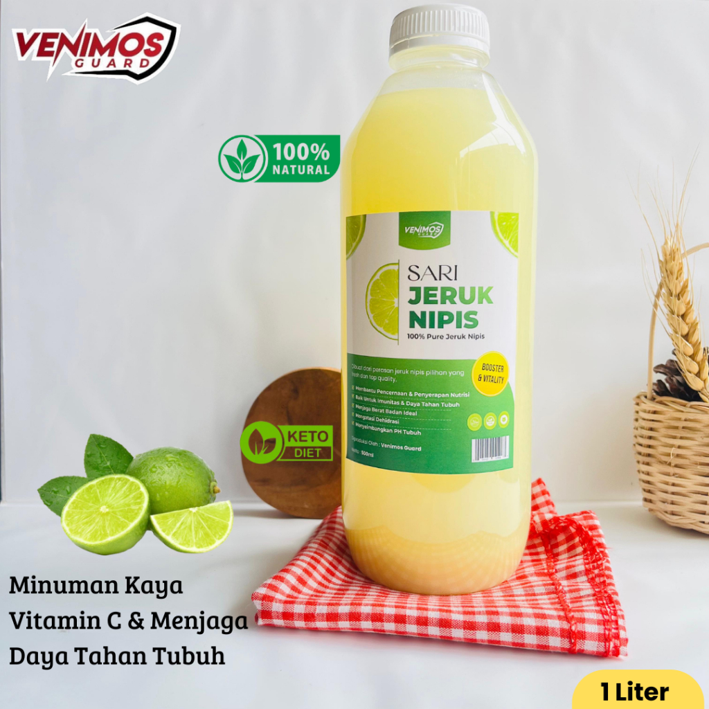

VENIMOS Sari Jeruk Nipis 1 Liter | Pure Lemon Juice Murni Minuman Diet