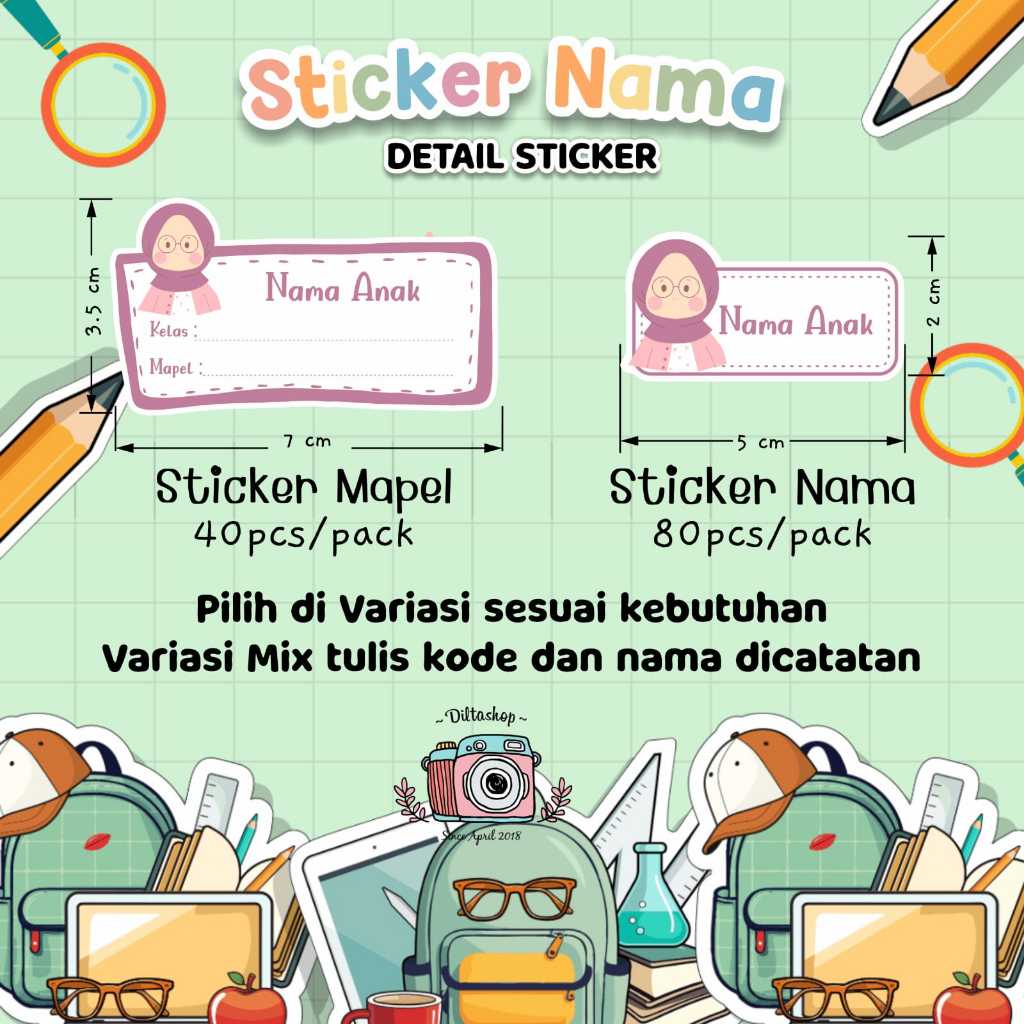 

STICKER MATA PELAJARAN ISI 40pcs - Stiker Label Nama - Stiker Nama - Stiker Buku - Sticker Label