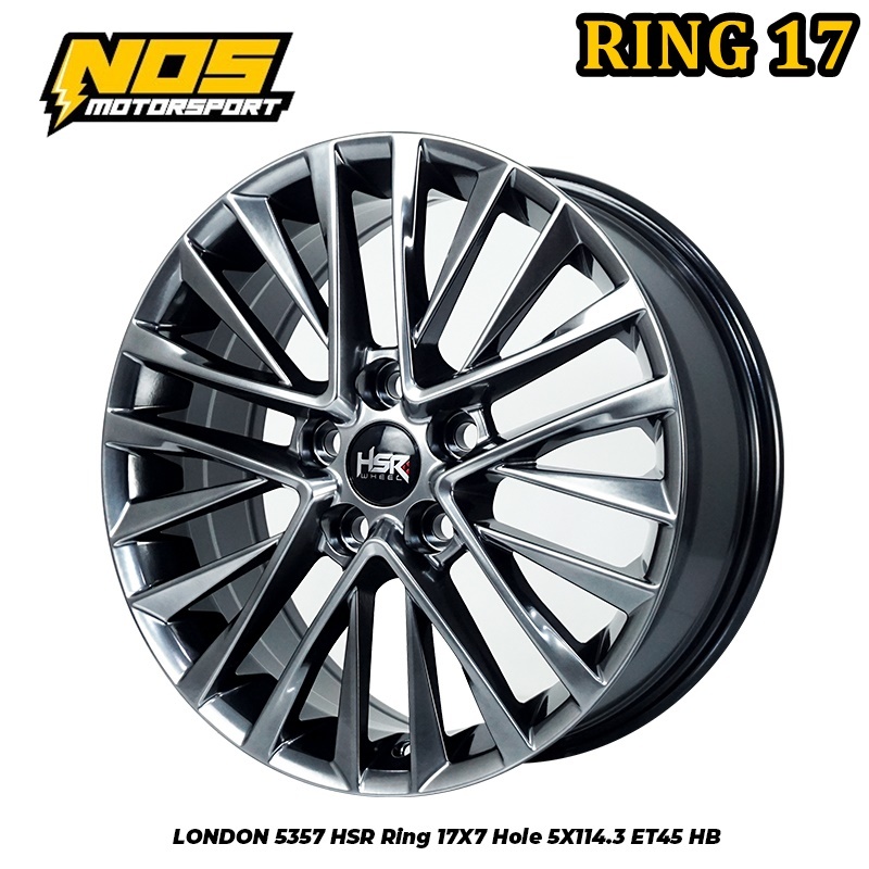 PELEK RACING HSR LONDON HSR RING 17 LEBAR 7 PCD 5X114,3 VELG R17 MOBIL INNOVA BRV XTRAIL CRV XPANDER