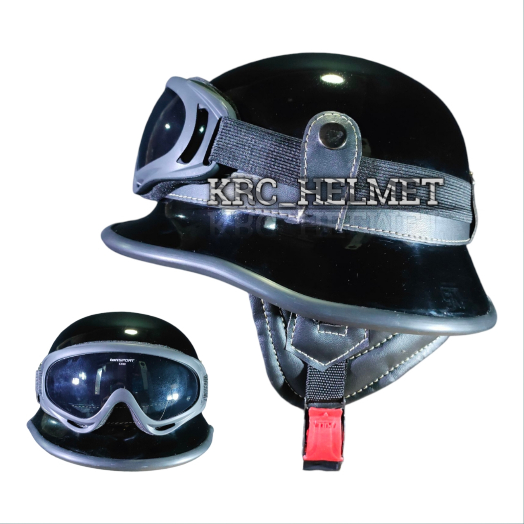 Helm Chips Retro Nazi Helm Club Cat Glossy PREMIUM Variasi Helm Saja/Kacamata - Helm Klasik
