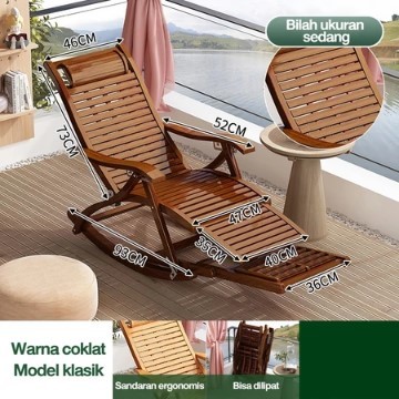 ( GARANSI 12 BULAN ) KURSI LIPAT GOYANG BAMBU KURSI GOYANG SANTAI KURSI MALAS KURSI GOYANG BULAT KUR