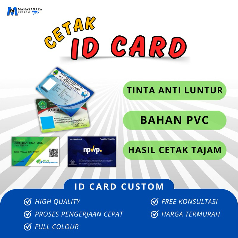 

Cetak ID CARD Bahan PVC Custom