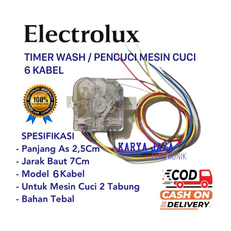 Timer Wash 6 Kabel Mesin Cuci Electrolux 2 Tabung - Timer Mesin Cuci Electrolux 6 Kabel