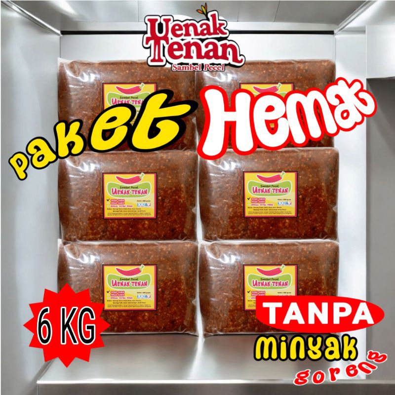 

Paket 6 Sambal Pecel Madiun Uenak Tenan 6kg Pedas Manis Plastik Sealer Sangrai Tanpa Minyak