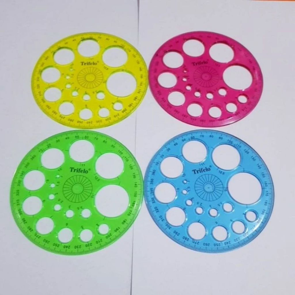 

(1 Pcs) Penggaris Bulat Busur 360° Lingkaran Trifelo /Rol Bulat Busur 360° Derajat Trifelo