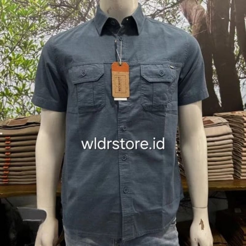 KEMEJA PRIA LENGAN PENDEK WATCHOUT ORIGINAL WS514180727 NAVY