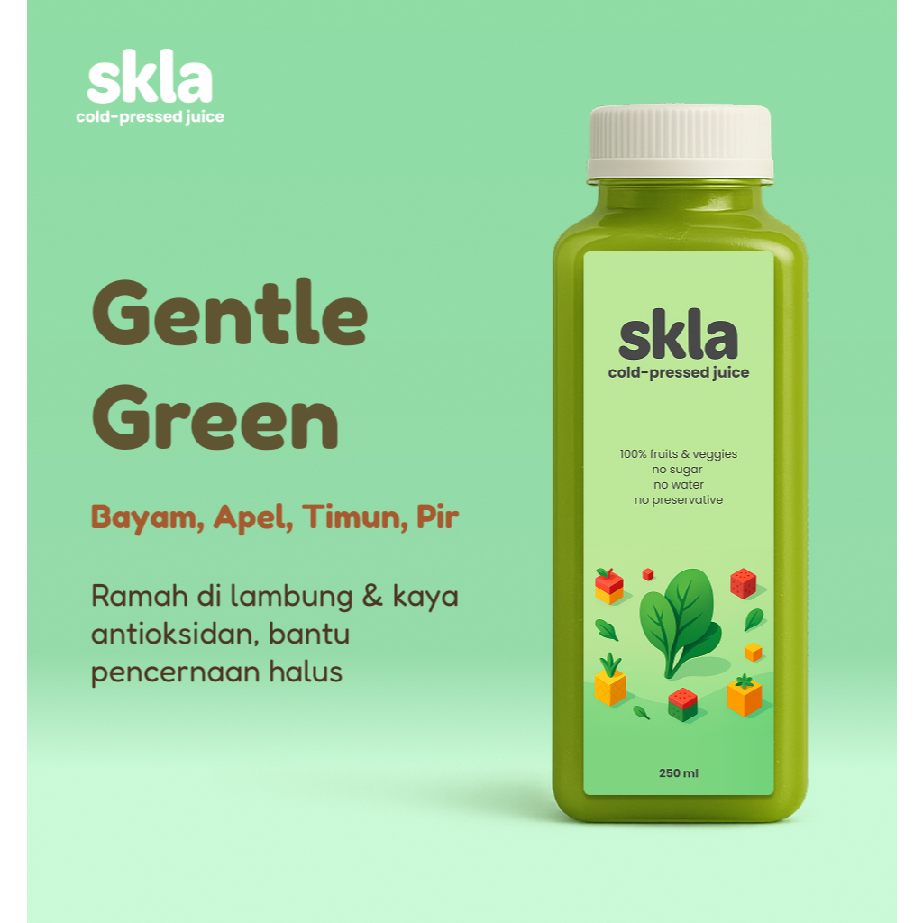 

SKLA Gentle Green | Cold-Pressed Juice 150 ml/250ml | Gut Detox