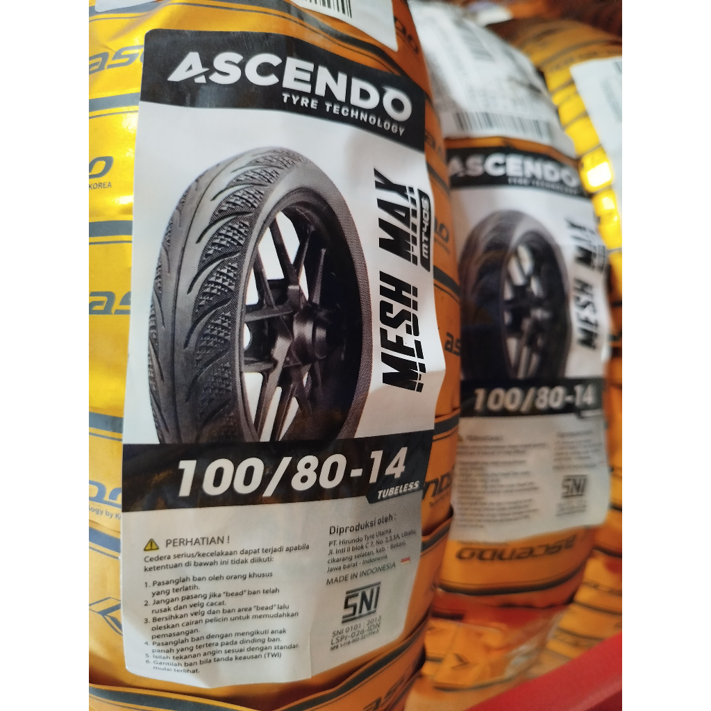 Ascendo Tyre Technology MESH MAX 100/80-14 Tubeless