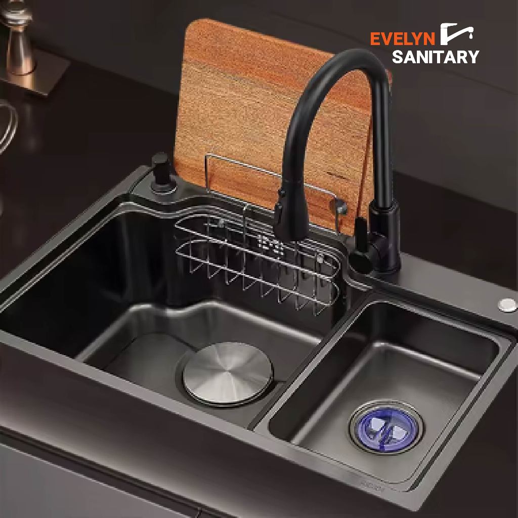 EVELYN SANITARY - Kitchen Sink Stainless Steel 304 Wastafel Dapur Elegan Bak Cuci Piring Stainless T