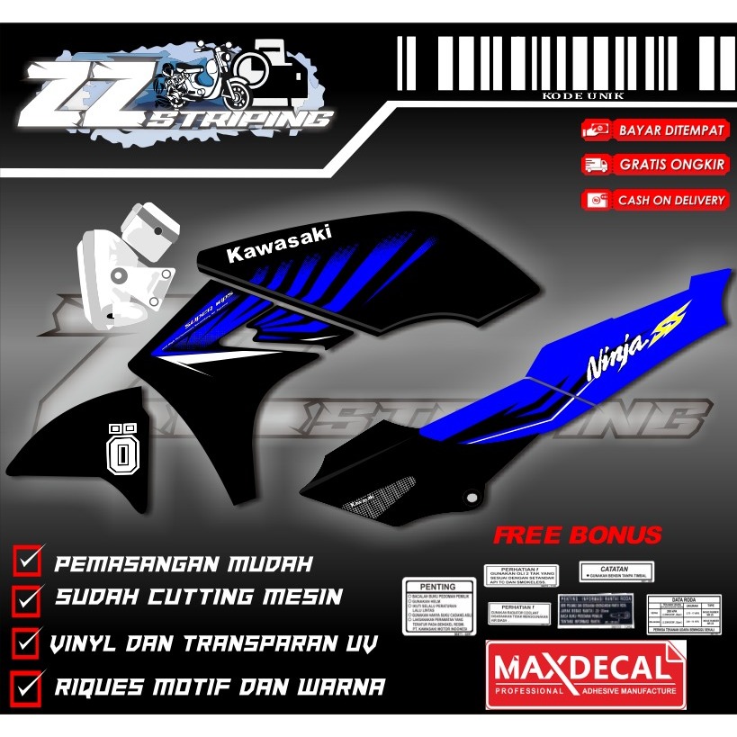 STRIPING VARIASI MOTOR NINJA SS zebra (BISA REQUEST)