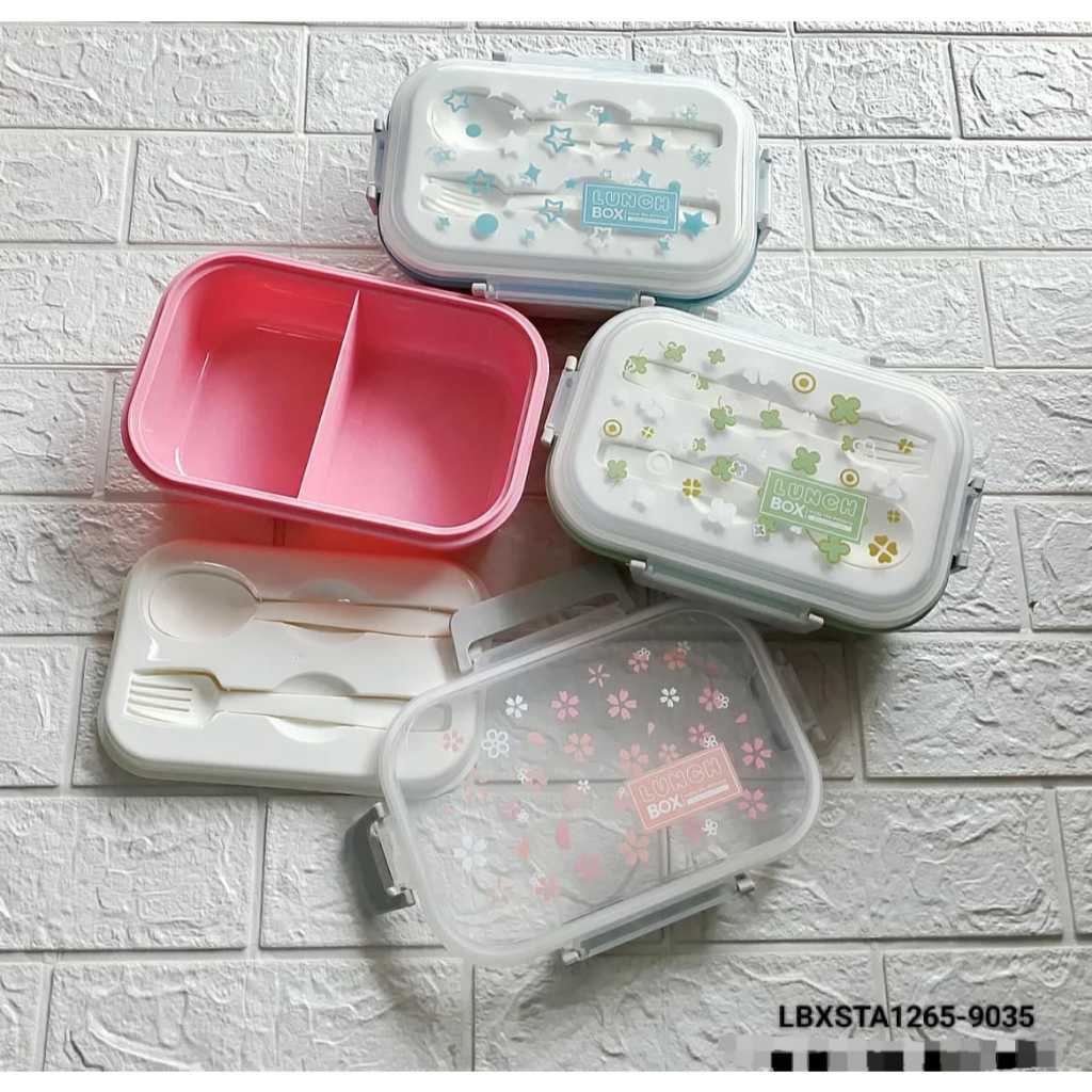 Lunch Box/Kotak Makanan Bermotif Bunga Simpel