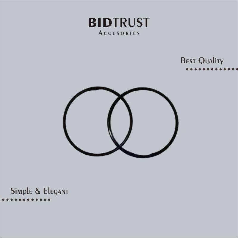 GELANG KARET HITAM POLOS • Grade Premium Asli Original Pria Wanita Cowok Cewek Unisex Model Simple D