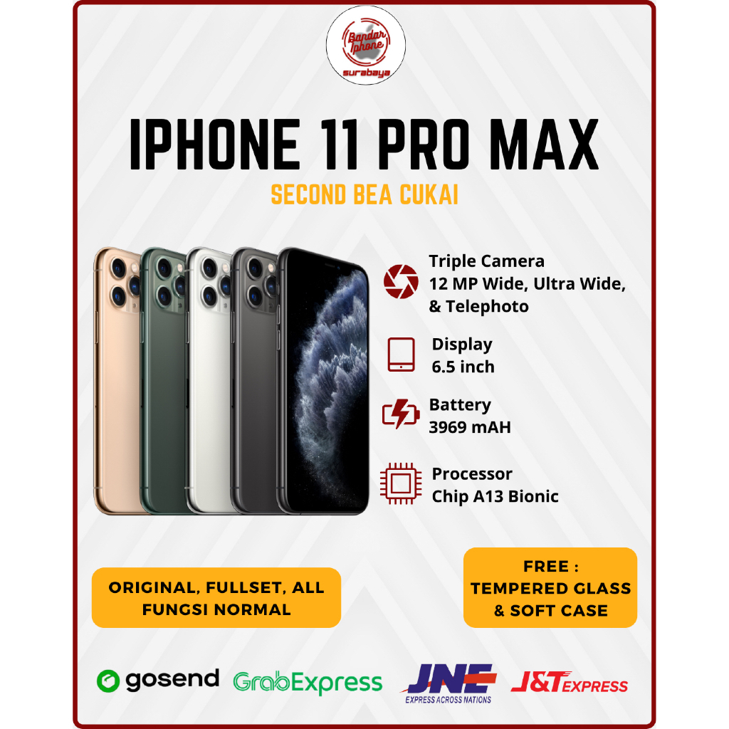 [Second] iPhone 11 Pro Max 64GB/256GB/512GB Fullset Bea Cukai Bergaransi
