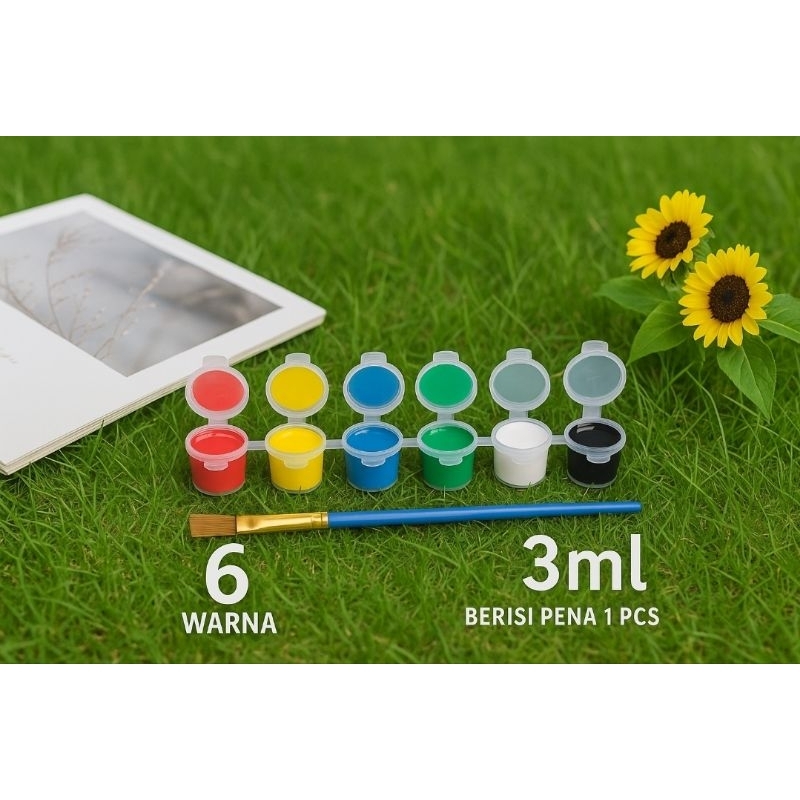 

Cat Akrilik Set 6 12 pcs bonus kuas lukis Cat Akrilik 6 12 Cup 3 ml Paint Acrylic Paint Cat Melukis Edukasi paket kanvas kaleng gantungan kunci cat air menggambar