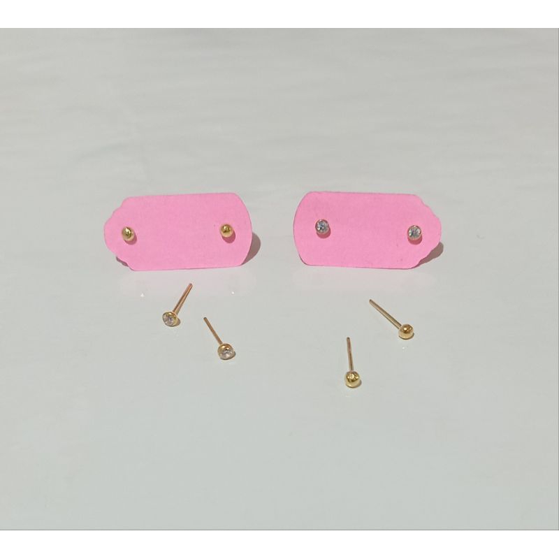 Anting Tindik Hidung Mata & Polos (Emas Muda 6K)