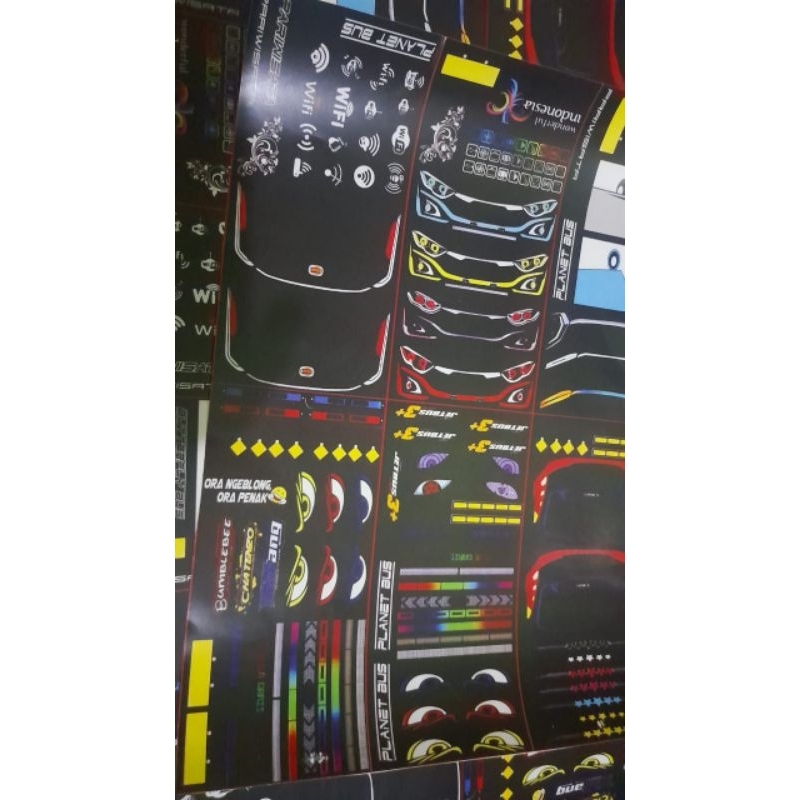 

Stiker miniatur bus Basuri 1 lembar isi 6 pcs
