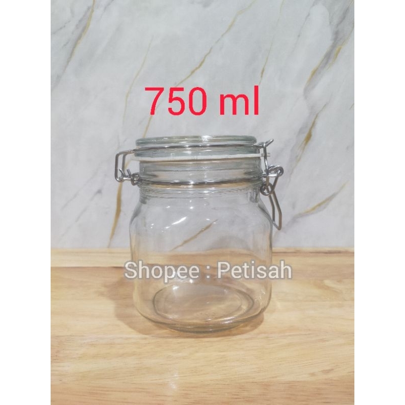 Toples Hermatico Jar 750ml KIG / Toples Kaca Jepit Kedap Udara 750ml / Hermatico Jar 750ml / Toples 