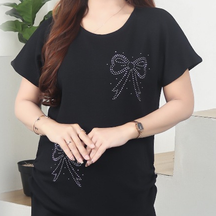 Al Arsy - Setelan Wanita Knit Premium - One Set Knit Rib - Baju Set Celana Warna Hitam Outfit