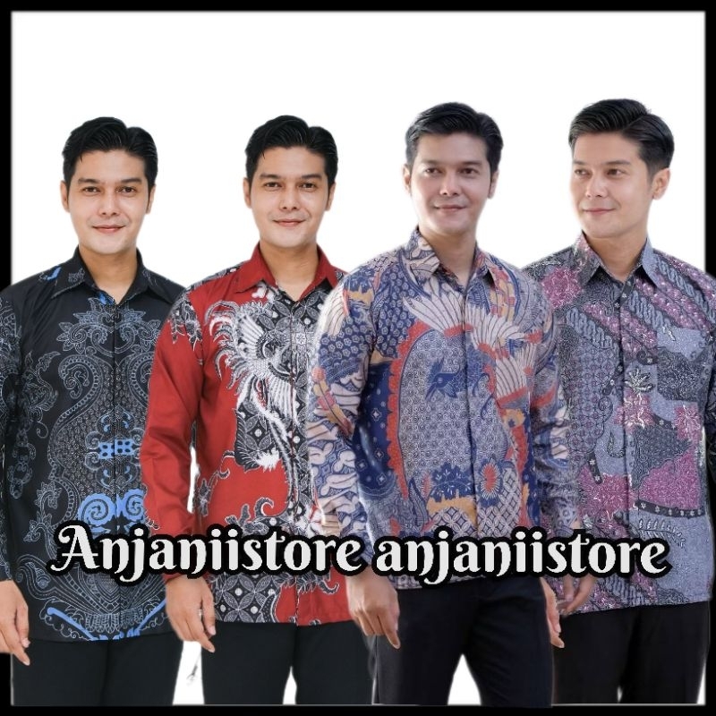 PROMO KEMEJA BATIK PRIA LENGAN PANJANG SIZE M L XL XXL BSWART batik HRB026